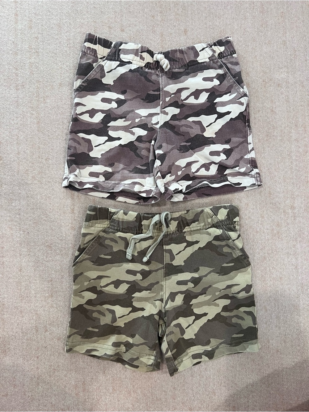 Miniwear Baby Camo Shorts 2-Pack Size 12 M 100% Cotton Green & Gray Camouflage